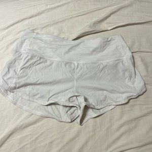 Lululemon White Speed Up Shorts